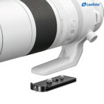 Leofoto CF-06 Snelkoppelingsplaat bevestiging gedemonstreerd onder Canon RF 200-800mm teleobjectief