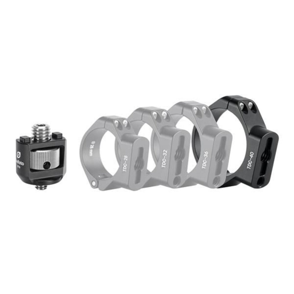Leofoto TDC-40 Statiefpootklem set met verschillende maatklemmen en CF-9 Gewindeadapter