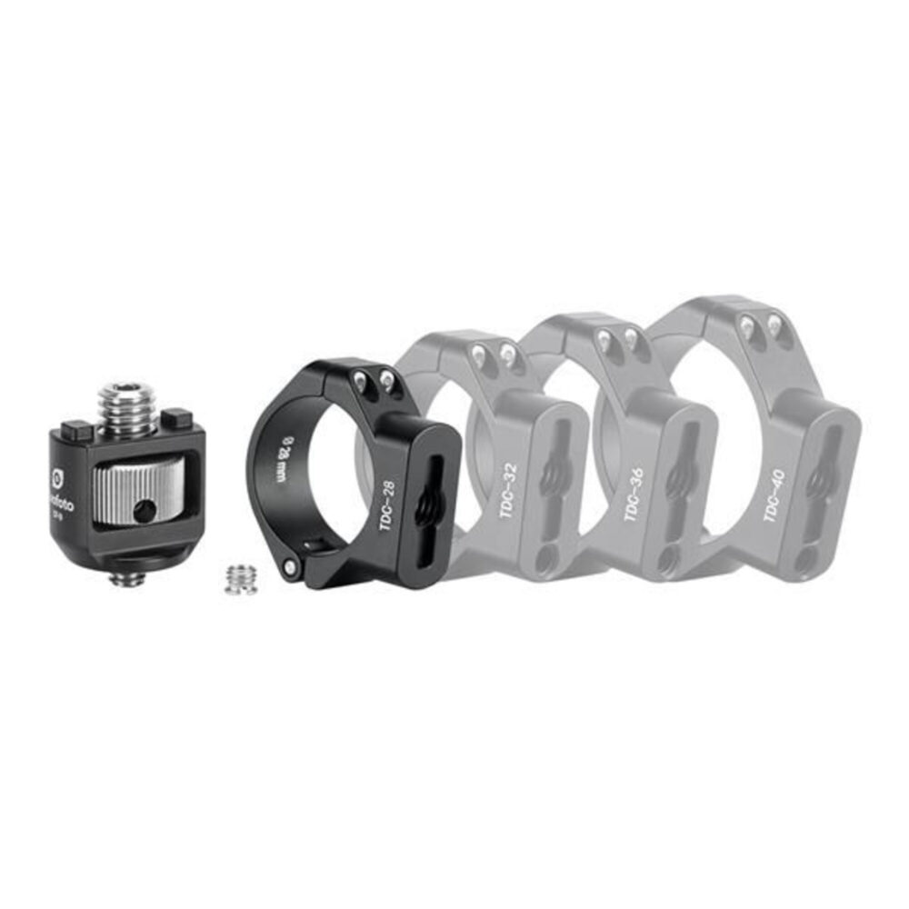 Leofoto TDC-28 Statiefpootklem in set met verschillende maatklemmen en CF-9 adapter