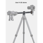 Leofoto H-32 Uitliggerarm gemonteerd op statief met twee camera’s in reprofotografische setup