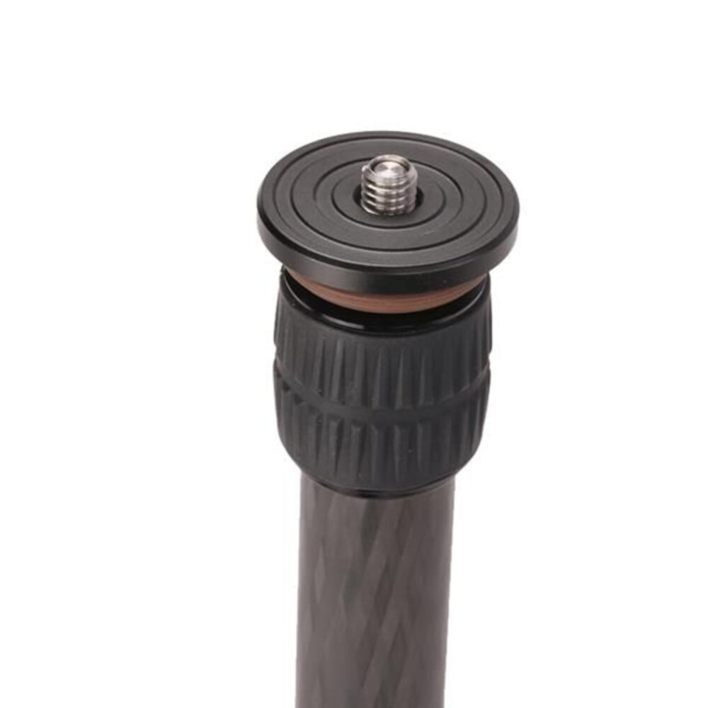 Leofoto DC282C bovenaanzicht van de 3/8" statiefkopschroef met rubberen demping