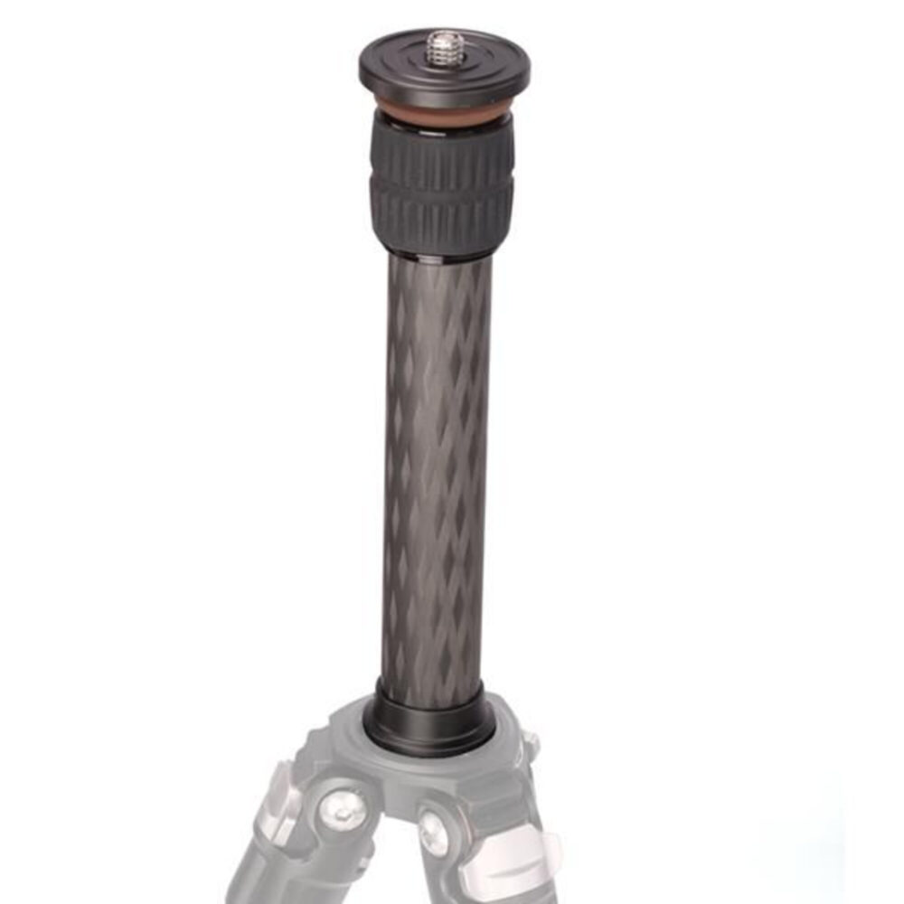 Leofoto DC282C gemonteerd op LS-statief als verlengstuk voor extra hoogte