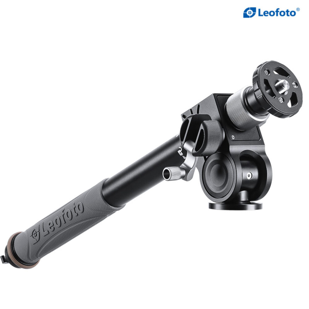 Leofoto GC-282AL zijaanzicht van aluminium arm met vaste koppelplaat en hendel