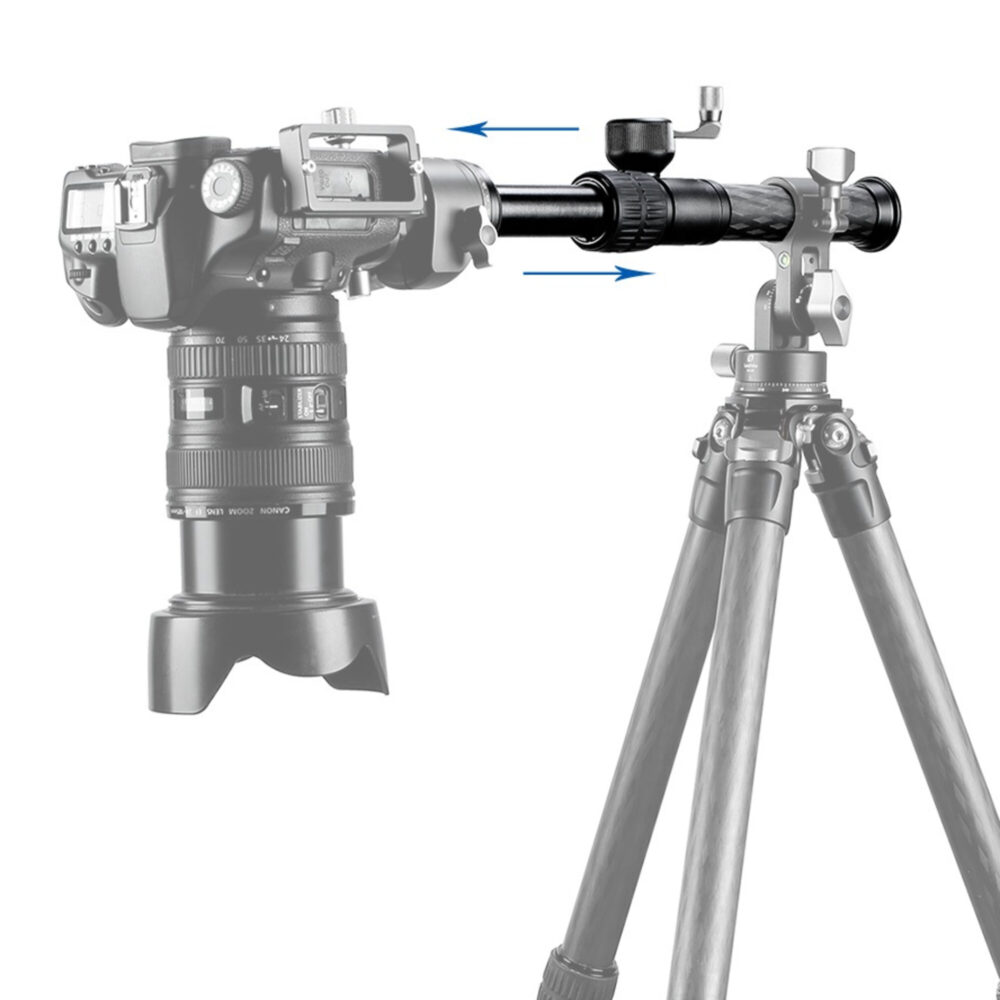 Leofoto GC-282C gebruikt als horizontale arm voor macrofotonering op statief