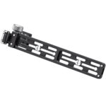 Leofoto VR-250 Lensvoet 250mm Arca-Swiss-rail met enkele steunmodule op witte achtergrond.