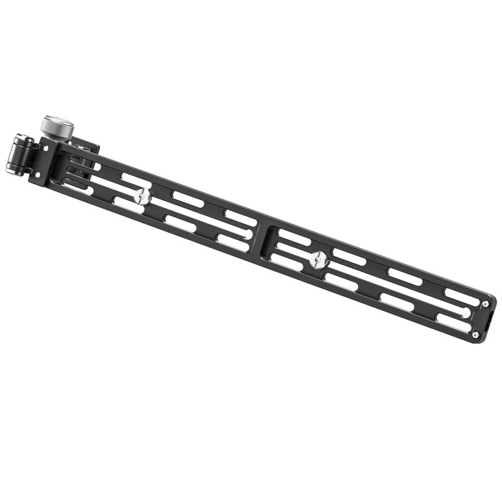 Leofoto VR-400 Lensvoet 400mm Arca-Swiss-rail zonder steunen op witte achtergrond.