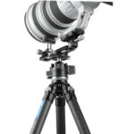 Leofoto VR-150 Lensvoet statief met groot teleobjectief en extra lensondersteuning