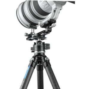 Leofoto VR-150 Lensvoet statief met groot teleobjectief en extra lensondersteuning