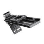 Leofoto VR-220 set met hellingshoek en cameramontage vastgezet op steunplaat