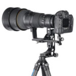 Leofoto-Lens-camera-support-VR-250-3 Leofoto VR-Serie gemonteerd op statief met groot teleobjectief en stabiele centrale ondersteuning