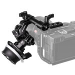 Leofoto LFF-01 Camera Cage zijkant gemonteerd met volledige follow focus-bevestiging aan camera