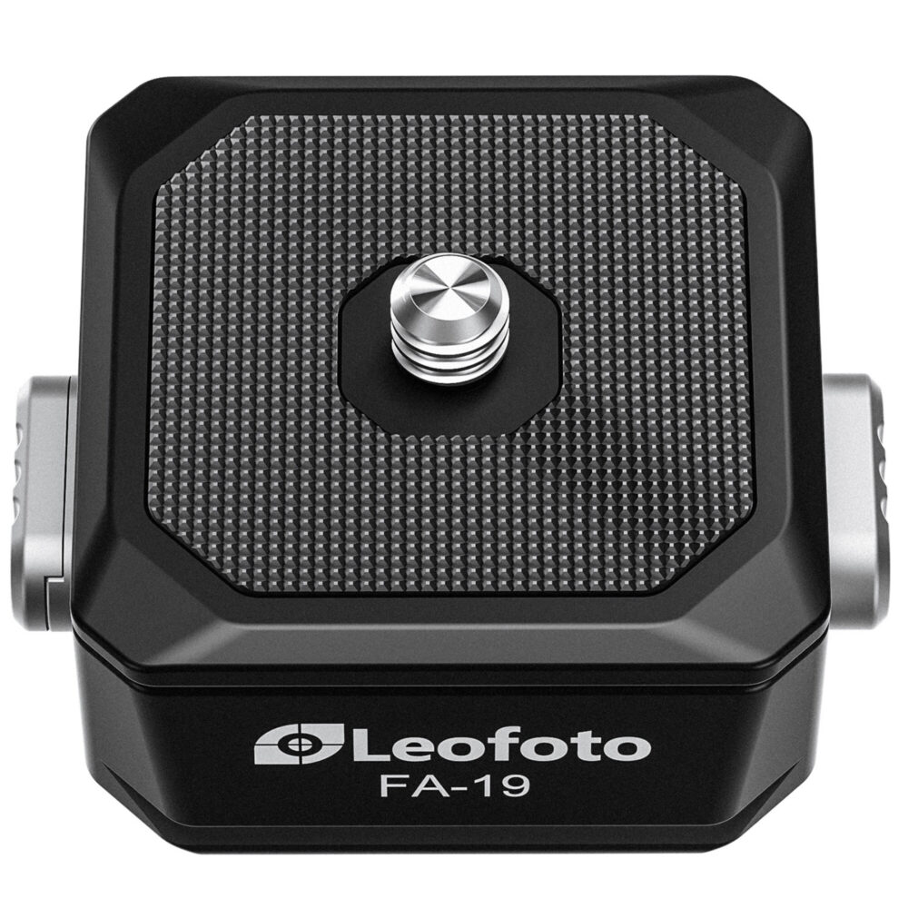 Leofoto FA-19 Snelsluiting bovenaanzicht met antislip oppervlak en bevestiging