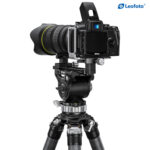 Leofoto VR-150S Lensvoet gemonteerd op statief met camera-opstelling als voorbeeldconfiguratie