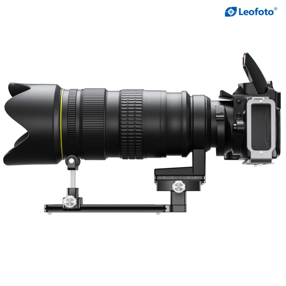 Leofoto VR-150S Lensvoet onderaanzicht van aluminium rail en montagepunten