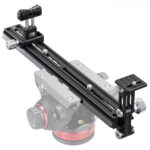 Leofoto VR-380 Lensvoet close-up van de aluminium rail met montageopeningen en draaiklem