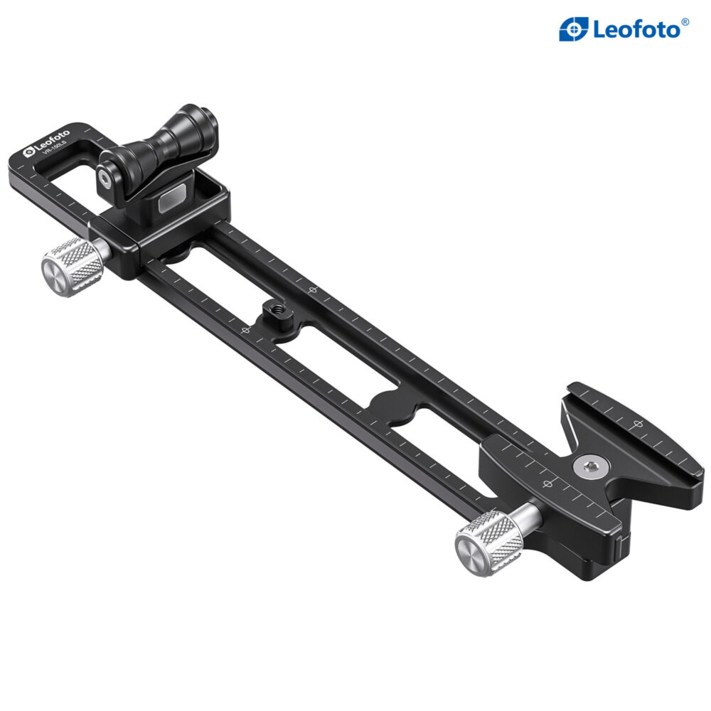 Leofoto VR-150LS Lensvoet bovenaanzicht met montagegleuven en aluminium rail