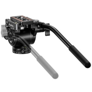 Leofoto BV-5L Videokop videokop met bedieningsarm in grijskleur getoond om beweging en positie te illustreren.