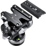 Leofoto BV-30M Videokop gebruikt met telelens op rotsachtige ondergrond voor wildlife- of landschapsvideo.