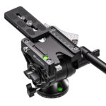 Leofoto BV-10L Videokop close-up bovenaanzicht met Arca-Swiss koppeling en klemmhevel