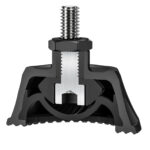 Leofoto SC-70 Statiefvoet langsdoorsnede van de rubberen monopodvoet met zicht op kogelkop, 3/8"-schroefdraad en pijlen voor kantelrichting.
