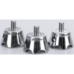 Leofoto-Tripod-pad-TFC-S3-8-Claws-4 Leofoto S3/8 TFC Statiefvoet frontale weergave van drie TFC S3/8 klauwvoeten rechtop met zichtbaar 3/8-inch schroefdraad.