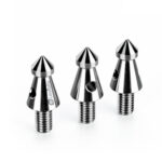 Leofoto TF-01 statiefvoet titanium spikes drie rechtopstaande spikes voor gebruik onder Leofoto statiefpoten.