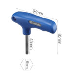 Leofoto TB6-45 inbussleutel productafbeelding met aangegeven afmetingen van 94mm breedte, 85mm hoogte en 45mm schroefdiepte.