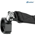 Leofoto Strap-22LS draagriem close-up van QDC-22 statiefbeenschelle 22mm met QD-1 koppeling en bevestigde draagriem.