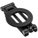 Leofoto PS-5 Smartphonehouder close-up van platgevouwen magnetische ring en arm in compacte transportstand.