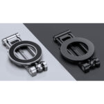 Leofoto-Mounting-Magnetic-smartphone-holder-PS-5-silver-4 Leofoto PS-5 smartphonehouder zilveren en zwarte uitvoering naast elkaar liggend op grijs oppervlak.