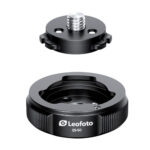Leofoto-QS-50-quick-release-system-2 Leofoto QS-50 snelwisselsysteem QS-50 basisplaat en Q50 snelkoppelingsplaat los van elkaar getoond boven elkaar.