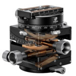 Leofoto G6 statief-panoramakop doorsnedeweergave met zichtbaar messing tandwielmechanisme voor precieze verstelling.