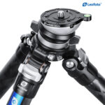 Leofoto LBQ-60S nivelleringsbasis gemonteerd op Leofoto statief uit de Mr. Q-serie voor snel waterpas zetten van de statiefkop.