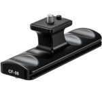 Leofoto CF-08 objectiefvoet schuin achteraanzicht met CF-08 markering op de zijkant van de basis.