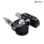 Leofoto-Tripod-ball-head-LH-22-PU-25-3 Leofoto LH-22 + PU-25 statiefkogelkop bovenaanzicht liggend met duidelijk zicht op Arca-Swiss klem en basis.
