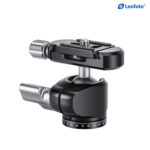 Leofoto-Tripod-ball-head-LH-22-PU-25-4 Leofoto LH-22 + PU-25 statiefkogelkop schuin achteraanzicht met vergrendelknop en panoramagraden rond de voet.