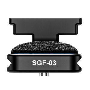 Leofoto SGF-03 objectiefvoet vooraanzicht met verhoogde lenssteun en zichtbare zachte polstering bovenop de voet.