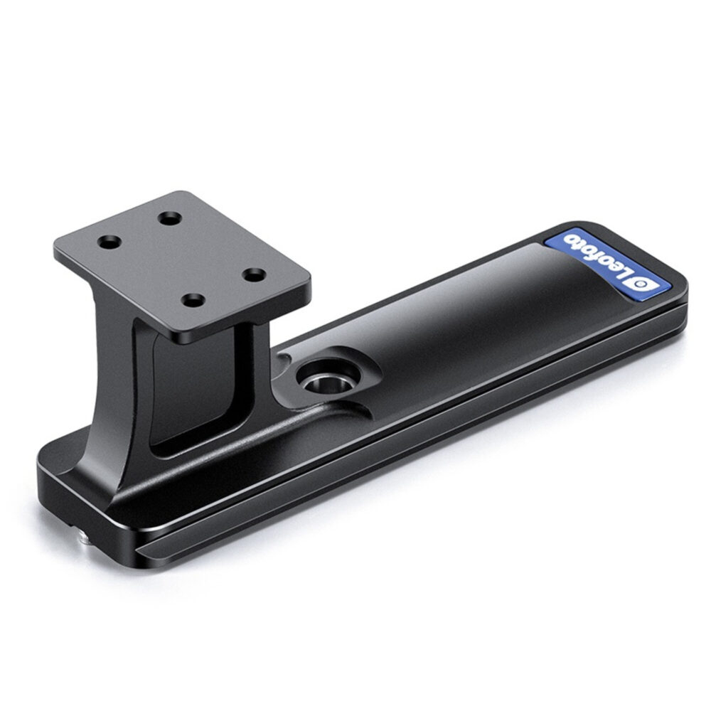 Leofoto CF-04 objectiefvoet zijaanzicht met 3/8-inch schroefgat in het midden van de Arca-Swiss voet.