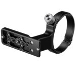 Leofoto FFC-01 Objectiefvoet onderzijde met Arca-Swiss profiel, 1/4- en 3/8-inch schroefgaten en QD-aansluiting.