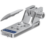 Leofoto CF-07W Objectiefvoet met losgenomen zilveren handsteun boven de basisplaat getoond voor weergave van het modulaire ontwerp.