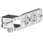 Leofoto CF-07W Objectiefvoet onderzijde close-up met 1/4- en 3/8-inch schroefgaten, QD-aansluiting en Arca-Swiss zwaluwstaartprofiel.