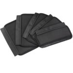 Leofoto-Neoprene-cover-set-LW-KIT-1 Leofoto LW-KIT Neopreen beschermhoes achteraanzicht van vijf neopreen statiefbeenhoezen met antislipstructuur op de binnenzijde.