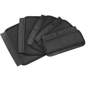 Leofoto LW-KIT Neopreen beschermhoes achteraanzicht van vijf neopreen statiefbeenhoezen met antislipstructuur op de binnenzijde.