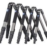 Leofoto-Neoprene-cover-set-LW-KIT-2 Leofoto LW-KIT Neopreen beschermhoes gemonteerd op meerdere statiefbenen van carbon statieven voor warme grip en bescherming.