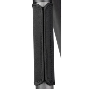 Leofoto LW-25 Neopreen beschermhoes zijaanzicht met gesloten klittenbandsluiting langs de lengte van het statiefbeen.