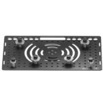 Leofoto LCH-3 laptophouder bovenaanzicht van 46x31 cm plaat met ventilatie-openingen en verplaatsbare klemmen.