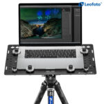 Leofoto LCH-3 laptophouder bovenaanzicht met afmetingen 460mm x 310mm en centraal gemonteerde adapter.