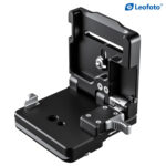 Leofoto-L-bracket-BVL-01-foldable-L-plate-1 Leofoto BVL-01 L-beugel opvouwbare L-plaat rechtop uitgeklapt met zichtbare 1/4 inch cameraschroef.