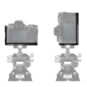Leofoto LPN-Z6III L-Beugel demonstratie met Nikon Z6 III op statief in liggende en staande camerastand op dezelfde L-bracket.