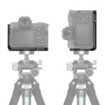 Leofoto LPN-Z8 L-bevestiging gemonteerd op statief met Nikon Z8 camera in horizontale en verticale positie.